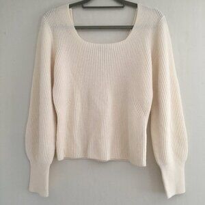 New, Madewell SoftWool Square-Neck Pullover Sweater Wool Cashmere Blend Size L
